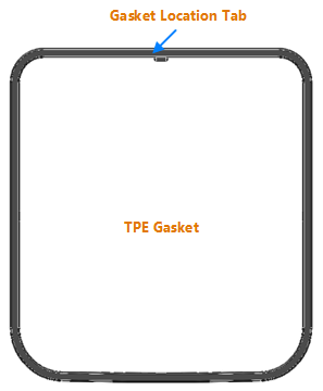 ip69k gasket with location tab position marked