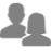 two grey silhouettes of people