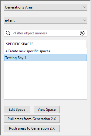 screen shot showing addition of specific spaces for generation 2 areas and additional buttons for pulling and pushing areas