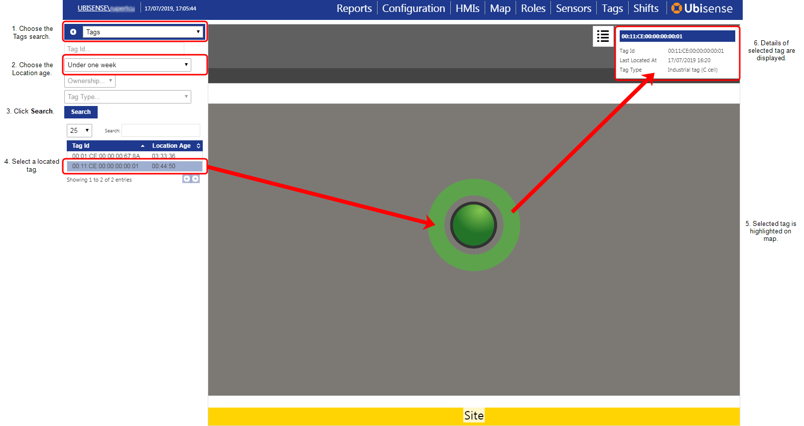 Illustration of the Tags built-in search