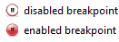 illustration of breakpoint enabled and disabled icons