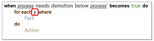 screen shot showing x declared as a local variable