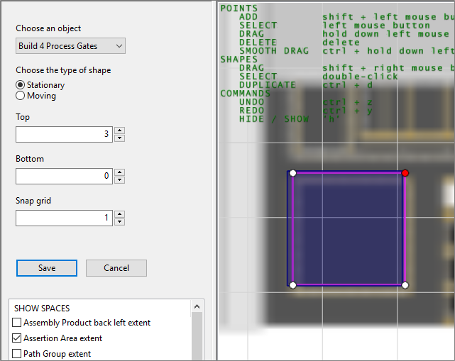 screen shot of a spatial extent drawn on the map for an assertion point