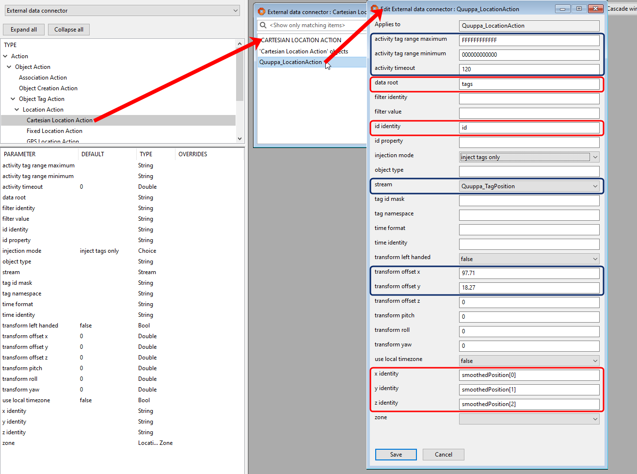 Quuppa_LocationAction parameters