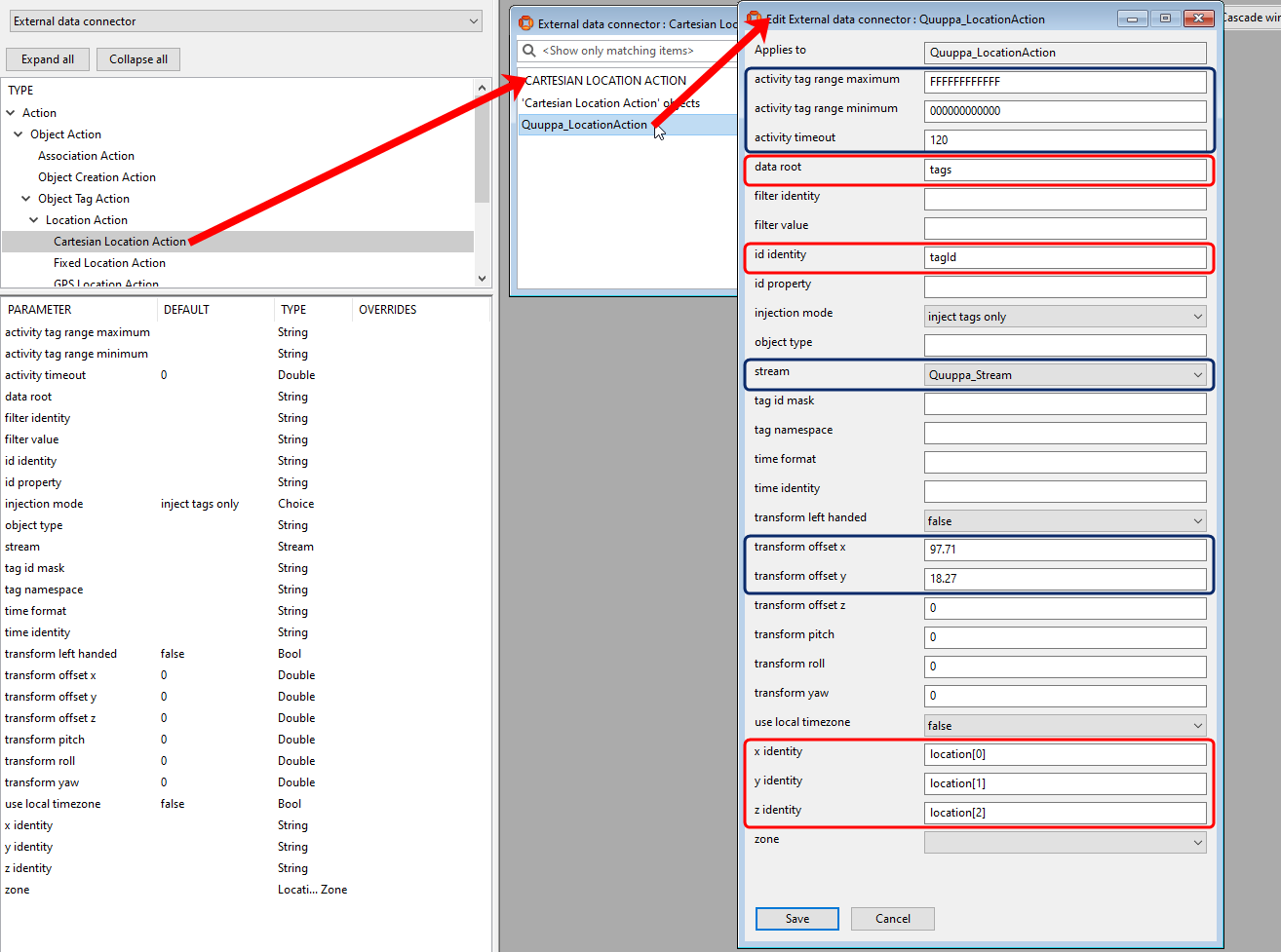 Quuppa_LocationAction parameters