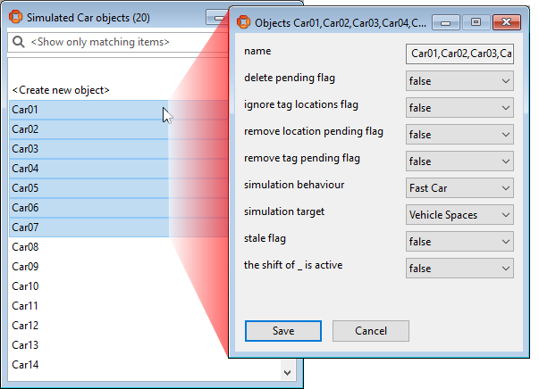 setting the target group and simulation behavior for a number of counterparts