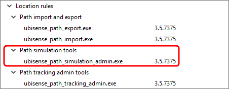 Path simulation admin tool in Application Manager