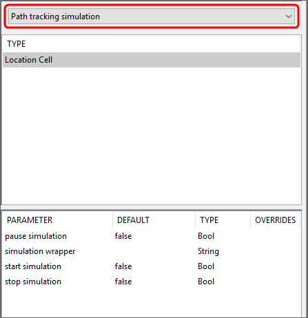 Service parameters for path simulation