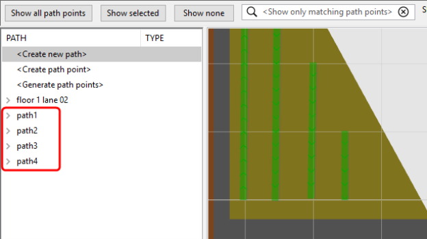 Creating paths for path simulation