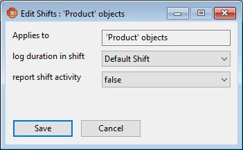 screenshot of reporting parameters