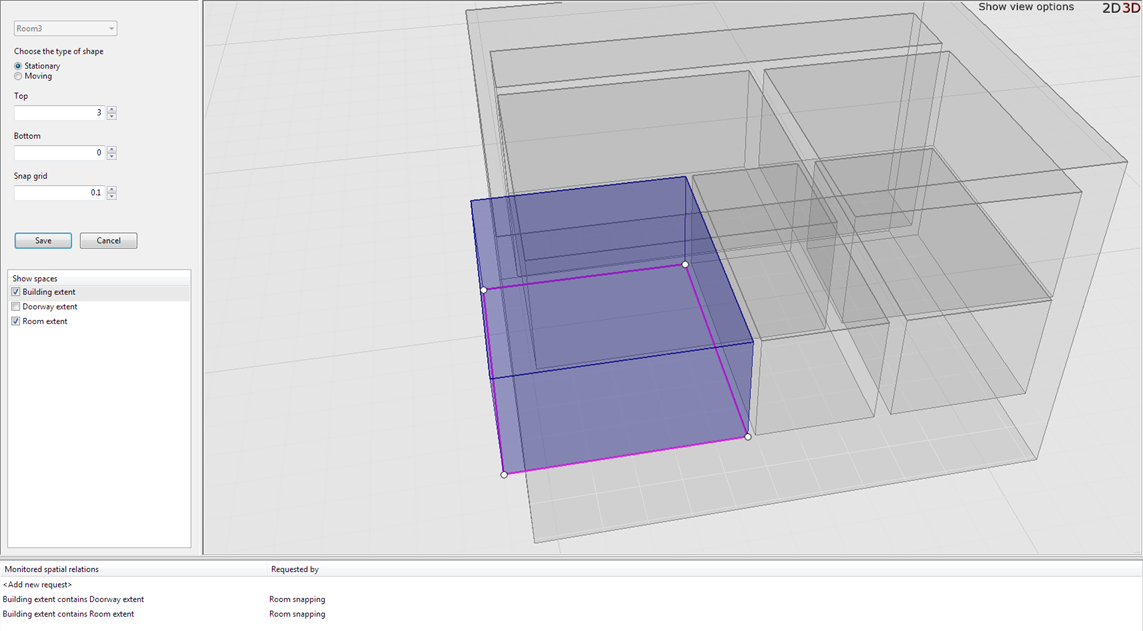 adding the spatial extent for a room