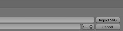 screen shot of Import SVG button in top-right of user interface