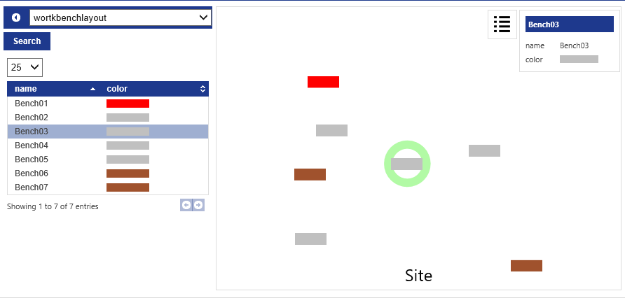 Example of Colored Objects in the Web Map