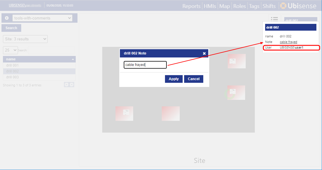 screen shot of adding a comment in SmartSpace web
