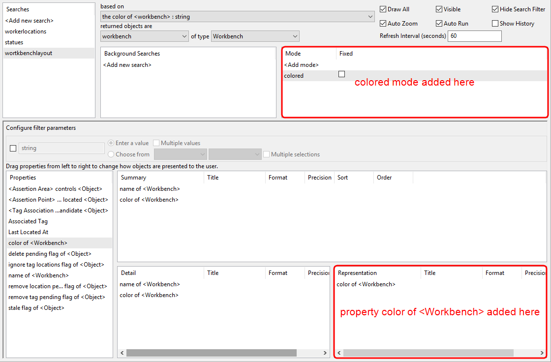 example of search config with a colored custom rep mode