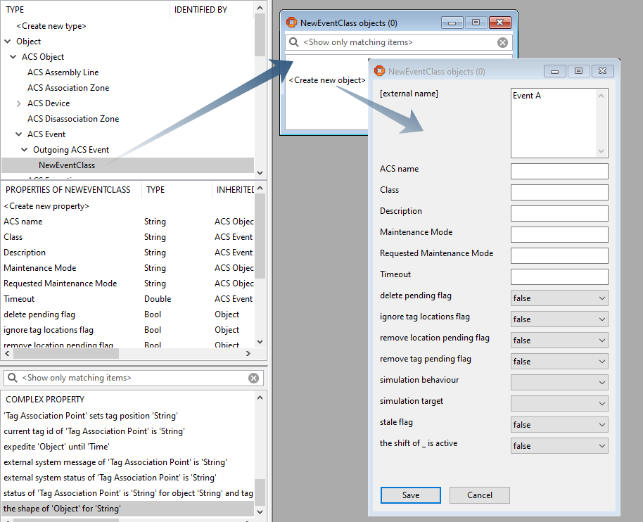 screen shot of adding a new instance of an outgoing ACS event type