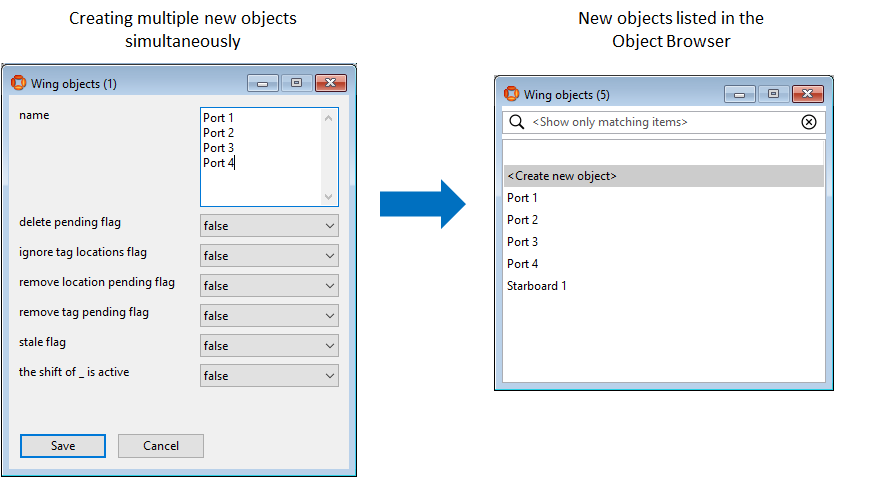 example of creating several new objects simultaneously