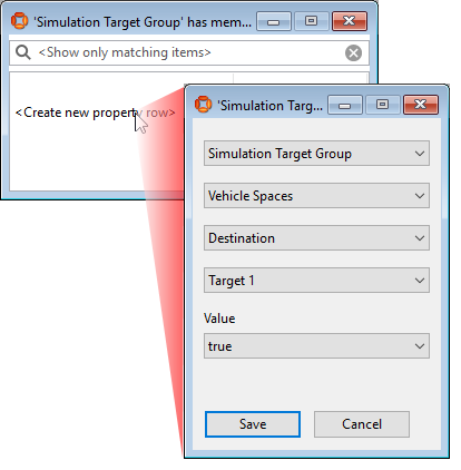 adding a target to a simulation target group