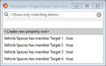 four simulation targets added to the group