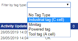screenshot of tag type dropdown