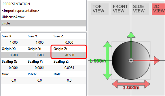 2D image shown in model import worksapce with a non-zero z origin offset