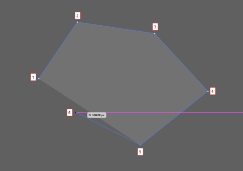 screen shot of vertices being added to a shape
