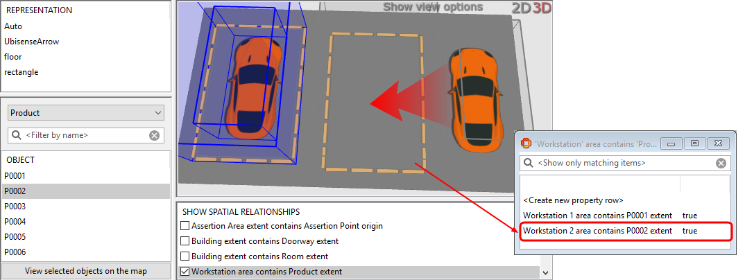 scren shot showing a product being dragged into a workspace with the result of a row being added to a property