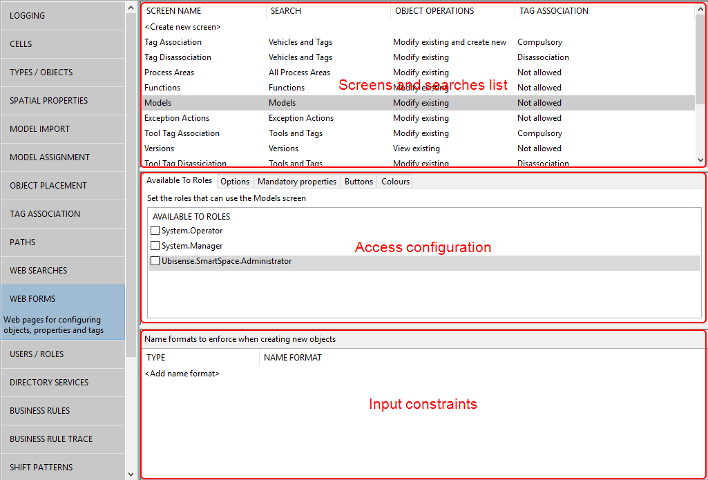 screen shot of web forms workspace
