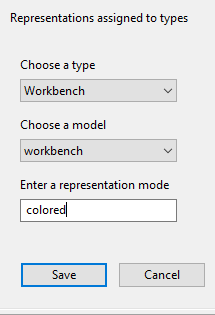 Assigning a model and rep mode to the workbench type