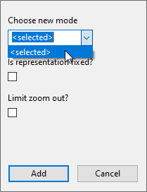 dialog showing how to select a representation mode